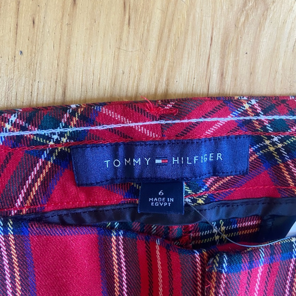 Tommy Hilfiger Women's Red Plaid Pants - Picture 4 of 10